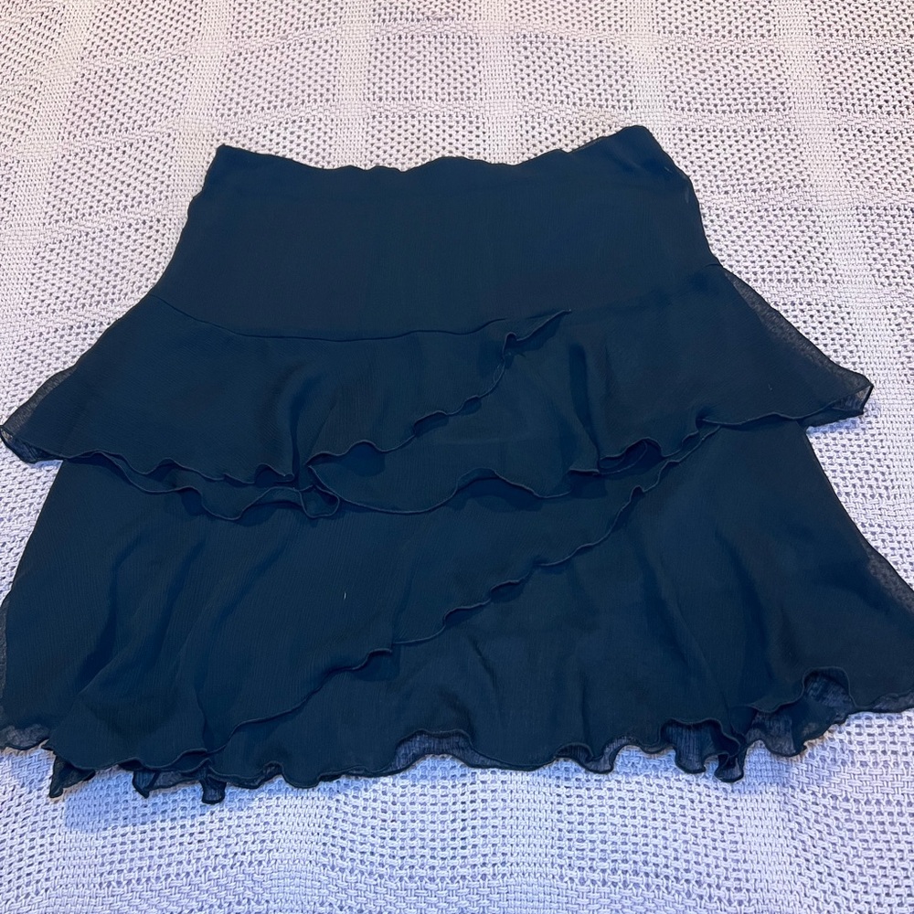 Elegant Black Ruffled Skirt